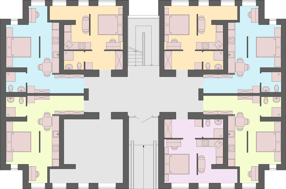 Дом 2 подъезд 1 этаж 1 (Шебекино). Изображение: plan_1_floor.png