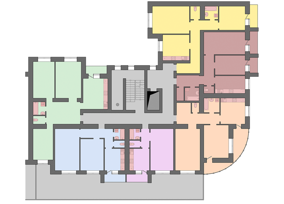 Дом 1 подъезд 1 этаж 5 (Старый Оскол). Изображение: секция 10, 2-5 этаж.png