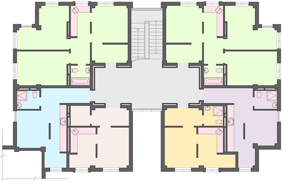 Дом 15 подъезд 4 этаж 4. Изображение: секция 4, 3-5 этажи.png